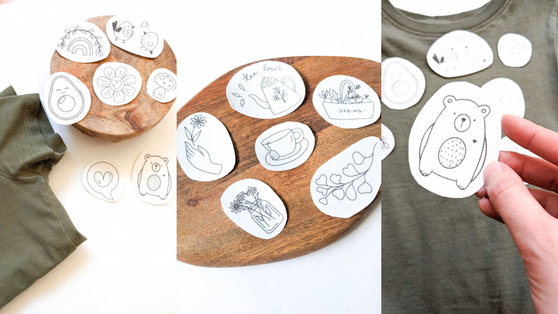 Papier hydrosoluble, magic paper DMC, autocollants de broderie pour personnaliser ses vêtements 