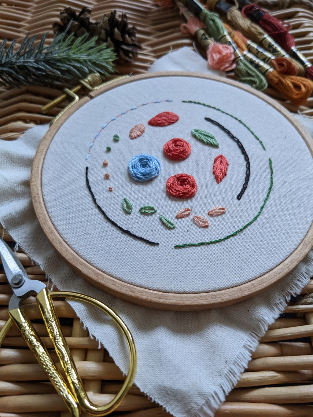 Box de broderie - kit de démarrage de broderie, apprendre à broder pour débutants, guide vidéo, fournitures de broderie