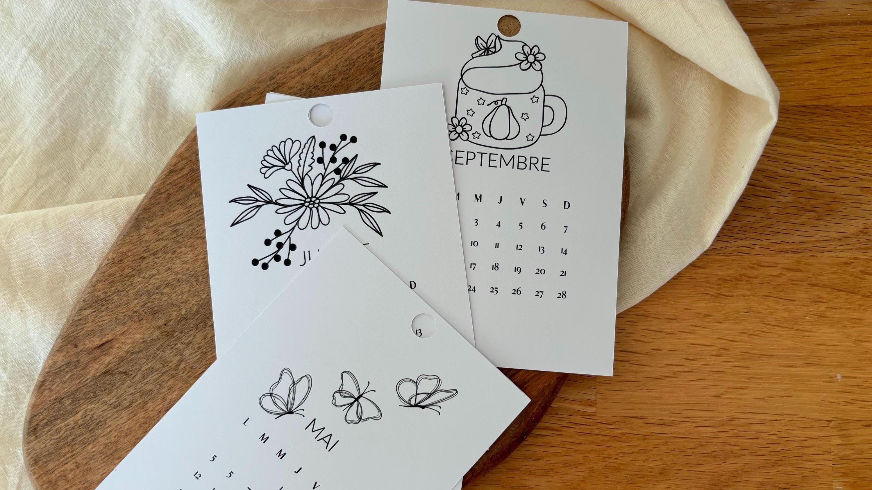 Mini calendrier 2026 à broder