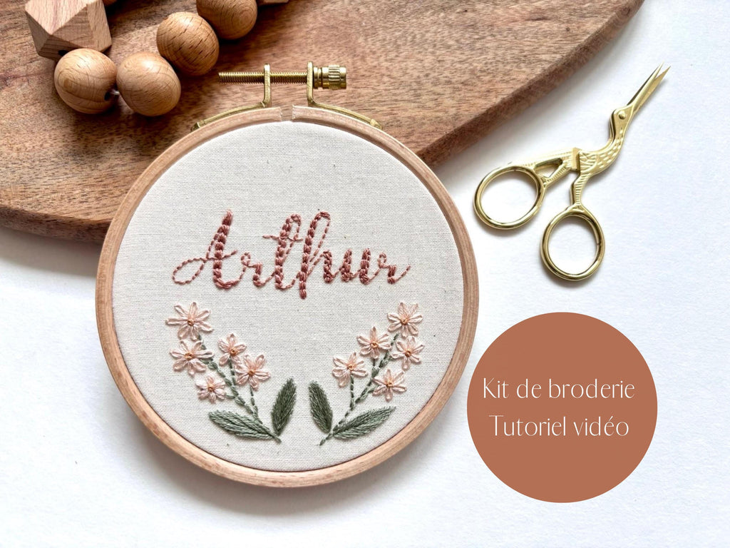 Kit de broderie personnalisé prénom, décoration chambre bébé, prénom bébé, cadeau de naissance