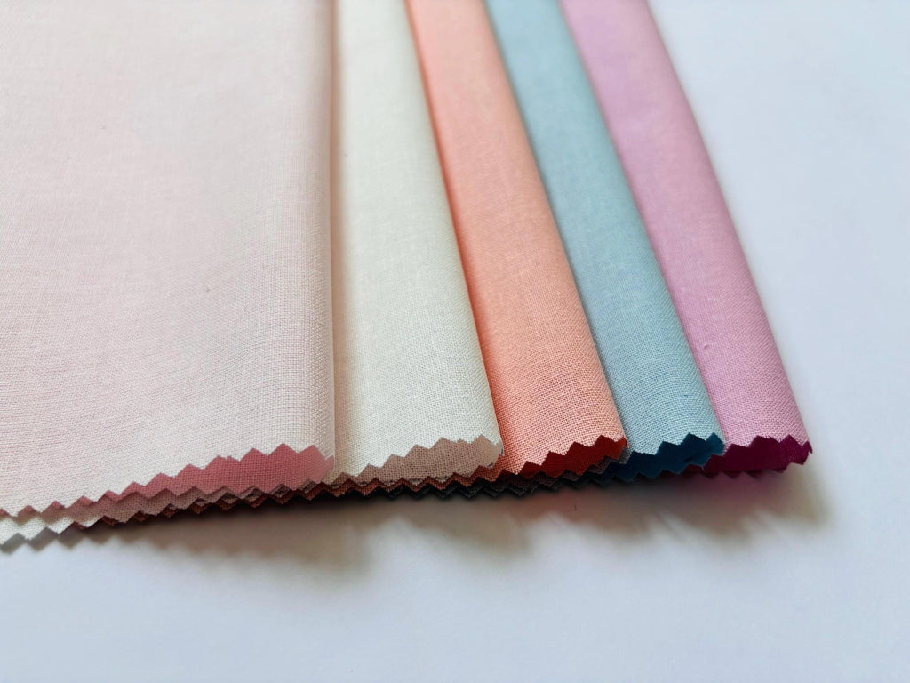 Coupons de tissu en coton, lin melangé, spécial broderie traditionnelle, couleurs pastels, tissu à broder