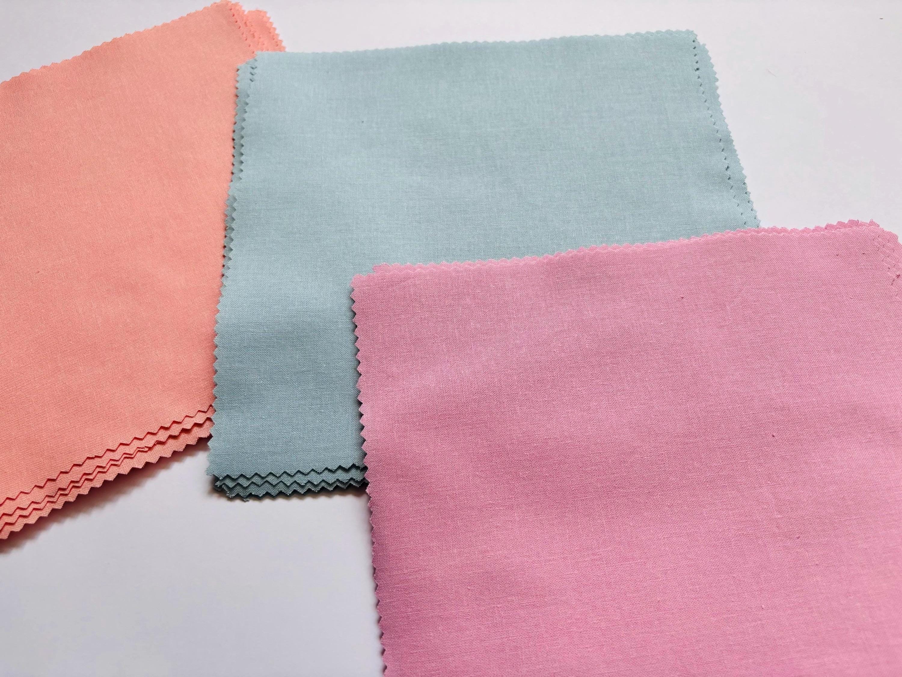 Coupons de tissu en coton, lin melangé, spécial broderie traditionnelle, couleurs pastels, tissu à broder