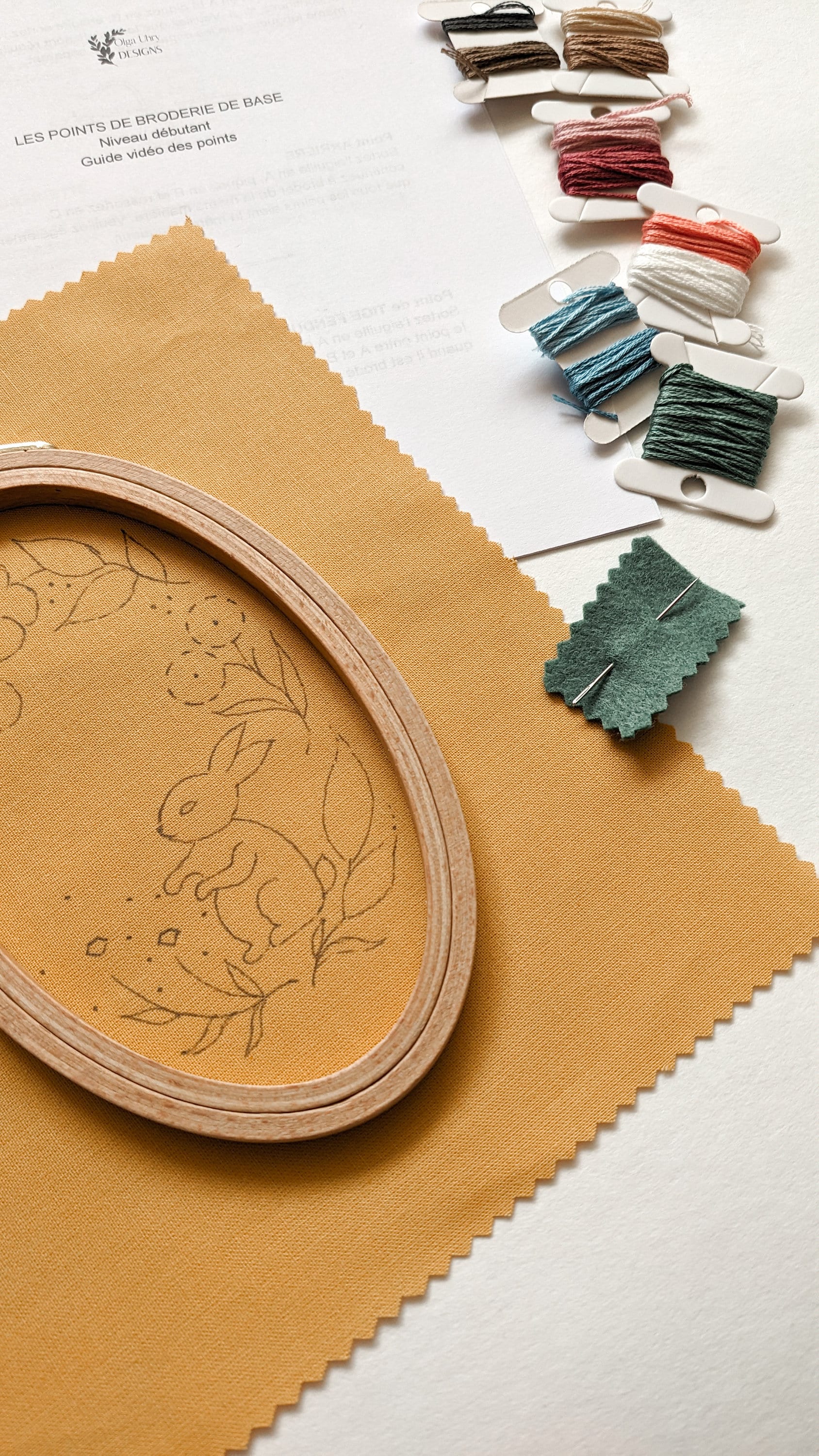 Kit de broderie pour les débutants, broderie de printemps, broder en relief, guide vidéo