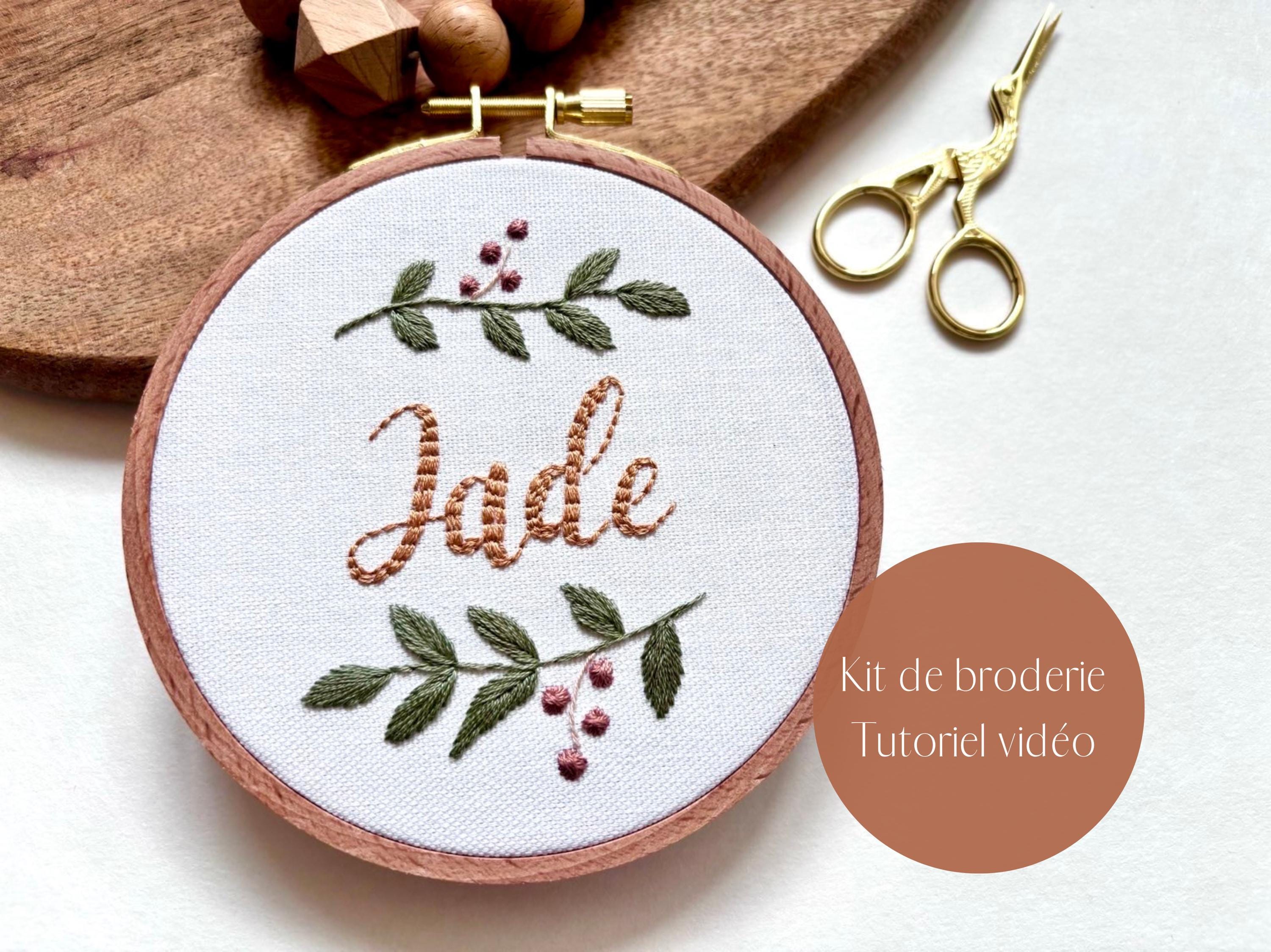 Kit de broderie personnalisé pour chaque prénom, décoration chambre bébé thème nature, boho, couleurs nudes, idée cadeau de naissance