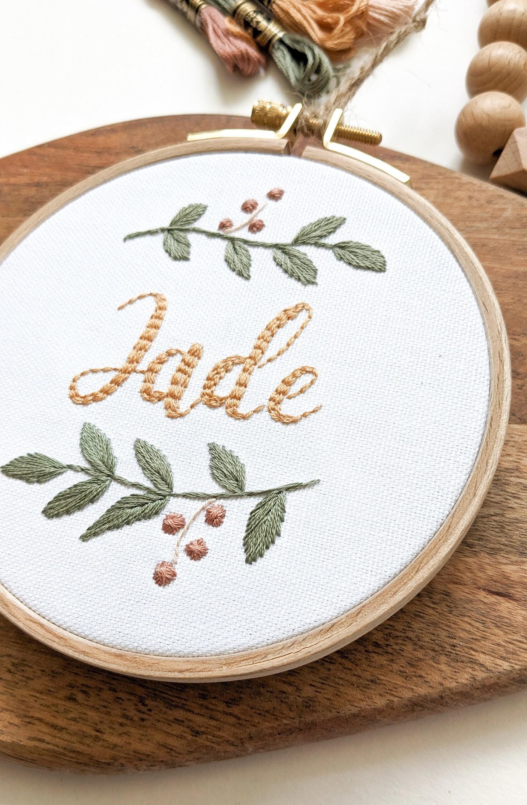 Kit de broderie personnalisé pour chaque prénom, décoration chambre bébé thème nature, boho, couleurs nudes, idée cadeau de naissance