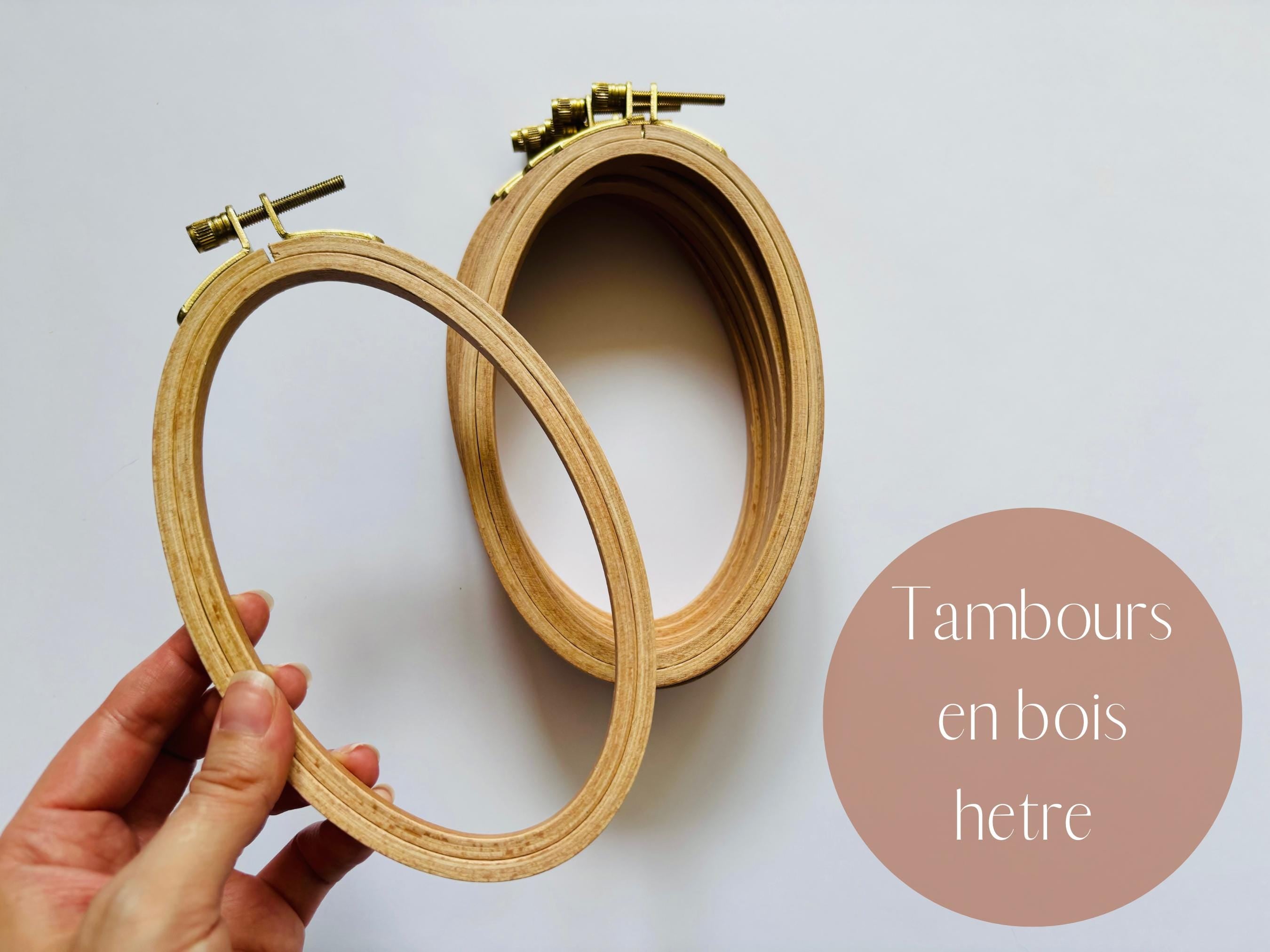 Cerceaux de broderie en bois, tambours de broderie oval, outil de broderie point croix, broderie traditionnelle