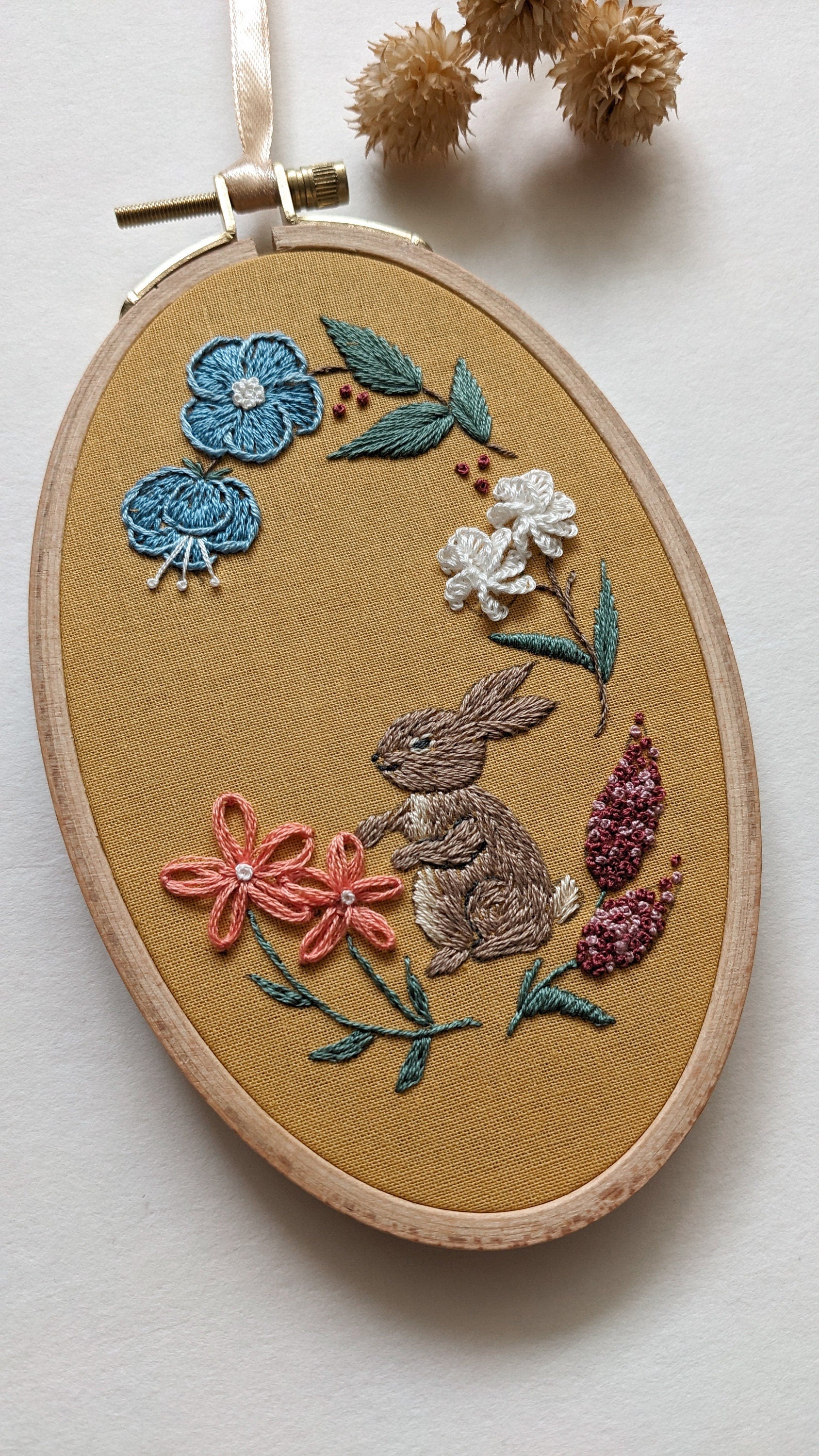 Kit de broderie pour les débutants, broderie de printemps, broder en relief, guide vidéo