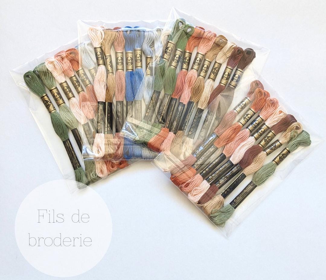 Lots de fil à broder DMC – Fils pour broderie et point de croix, assortiment de couleurs