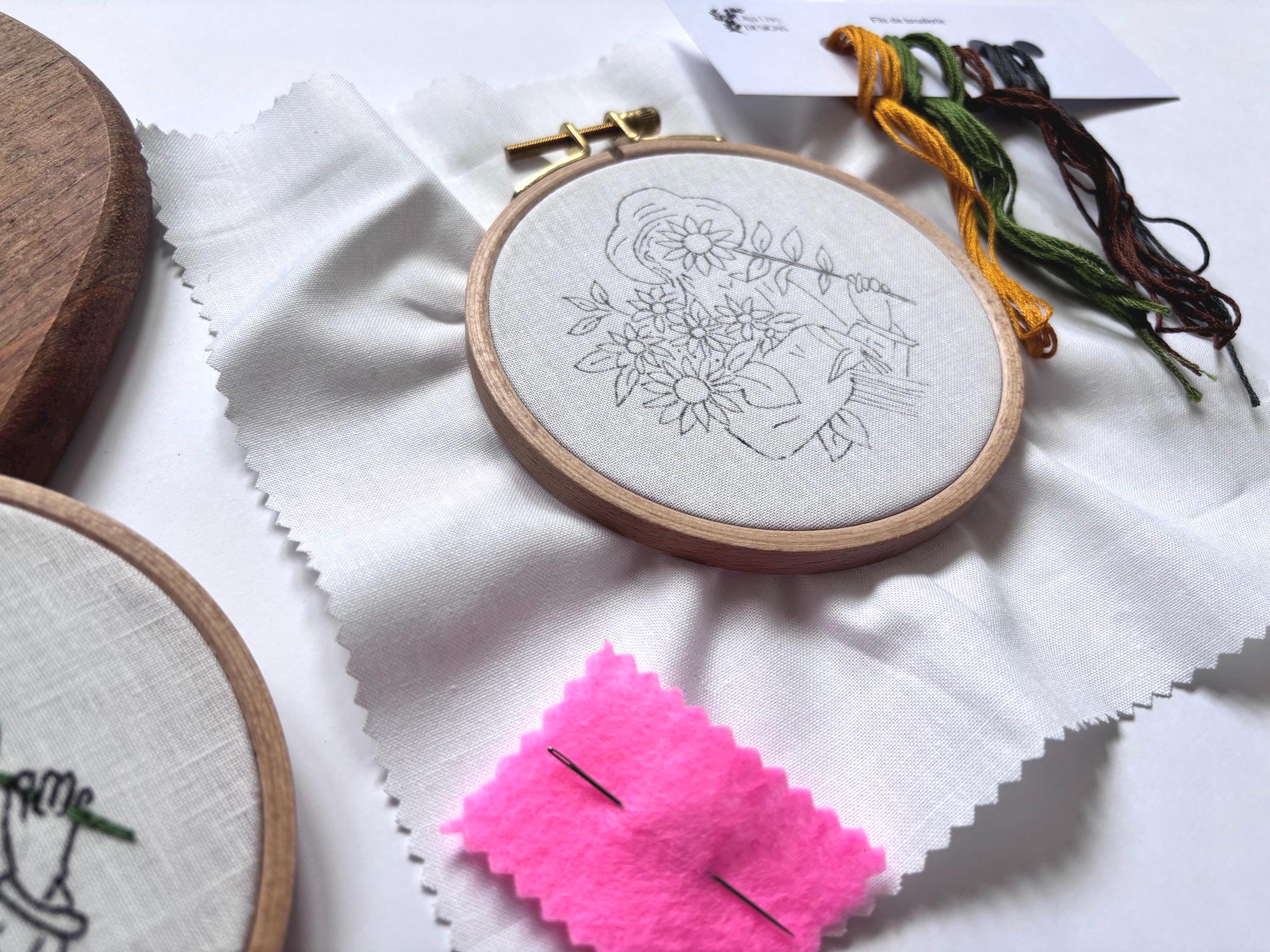 Kit de broderie tournesols pour adulte, débutant, kit de broderie moderne