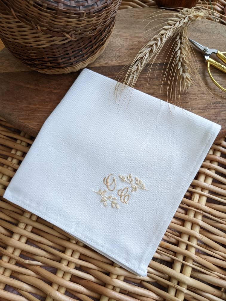 Mouchoir mariage brodé et personnalisé Larmes de Joie, cadeau de la mariée, cadeau de mariage, cadeau maman de marié