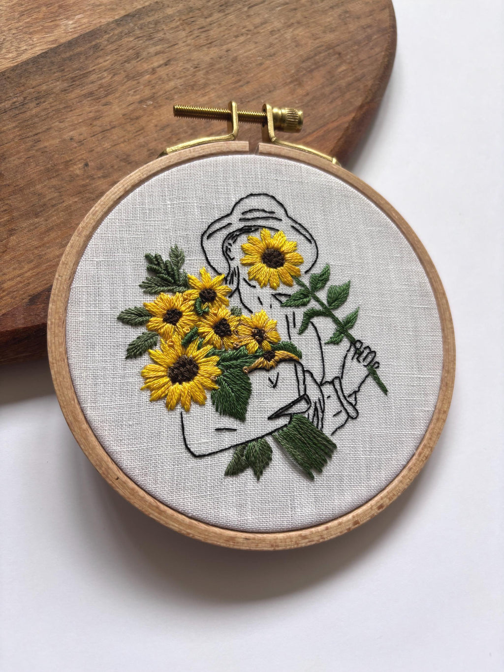 Kit de broderie tournesols pour adulte, débutant, kit de broderie moderne