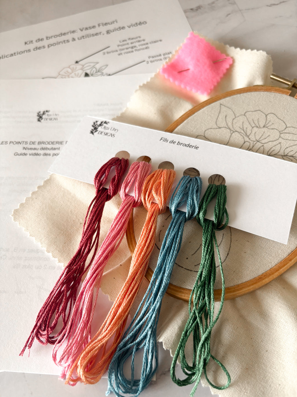 Kit de broderie Le vase fleuri