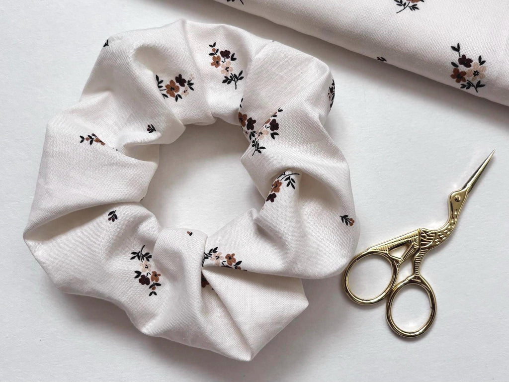 Chouchou en coton fleuri fait main, cadeau original pour femmes et filles