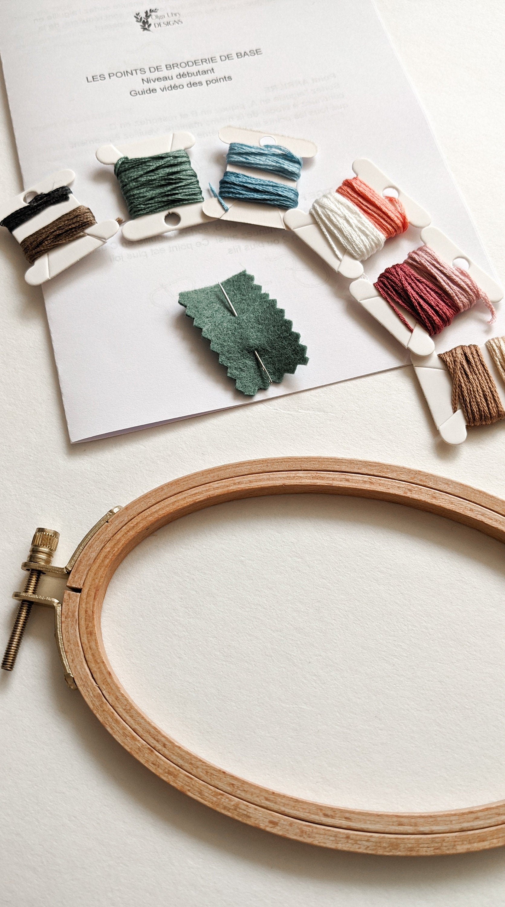 Kit de broderie pour les débutants, broderie de printemps, broder en relief, guide vidéo