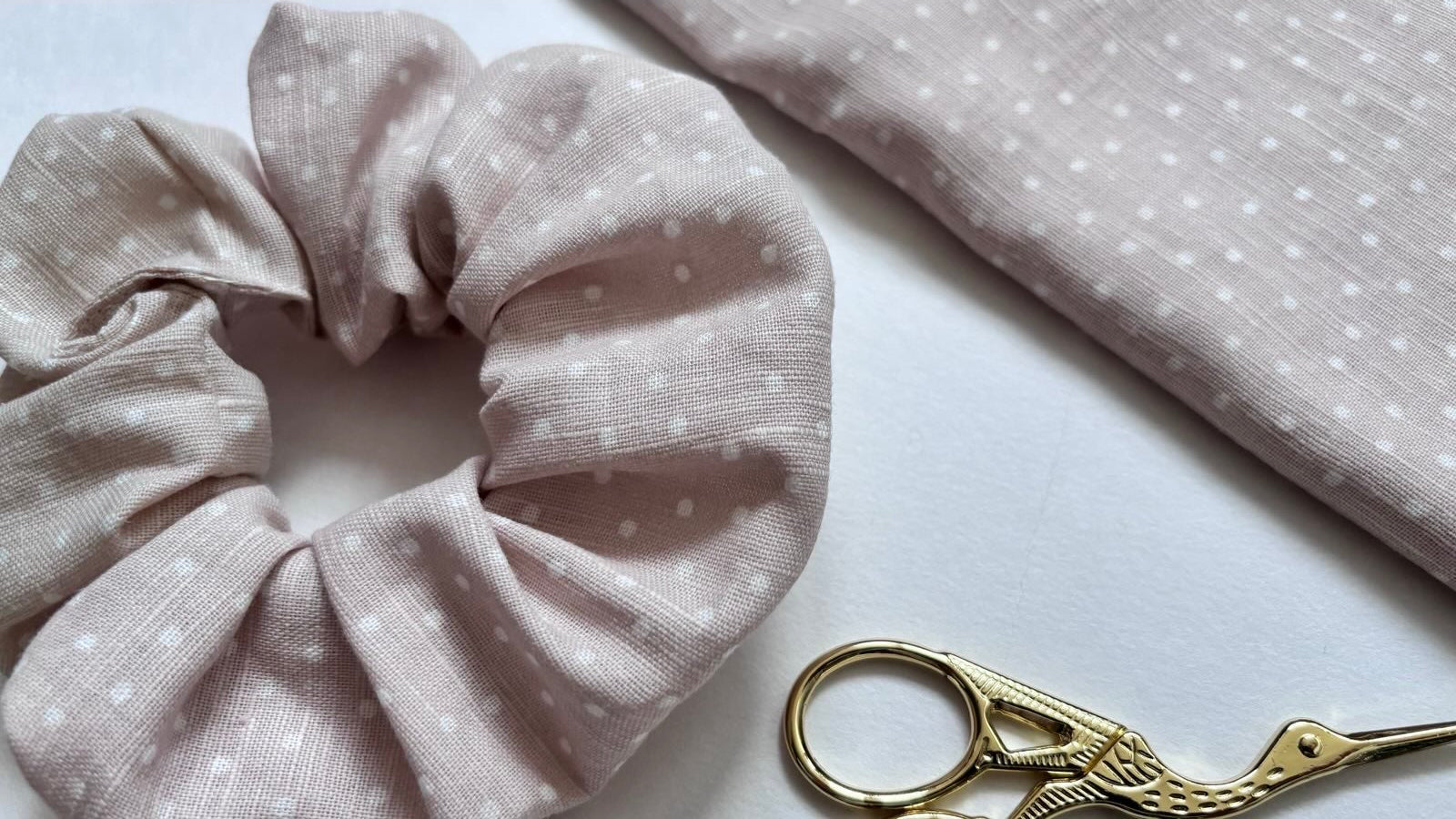 Chouchou en tissu imprimé coton, scrunchies pour cheveux, motif pois
