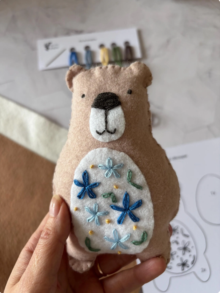 Kit DIY en feutrine, broderie - ourson