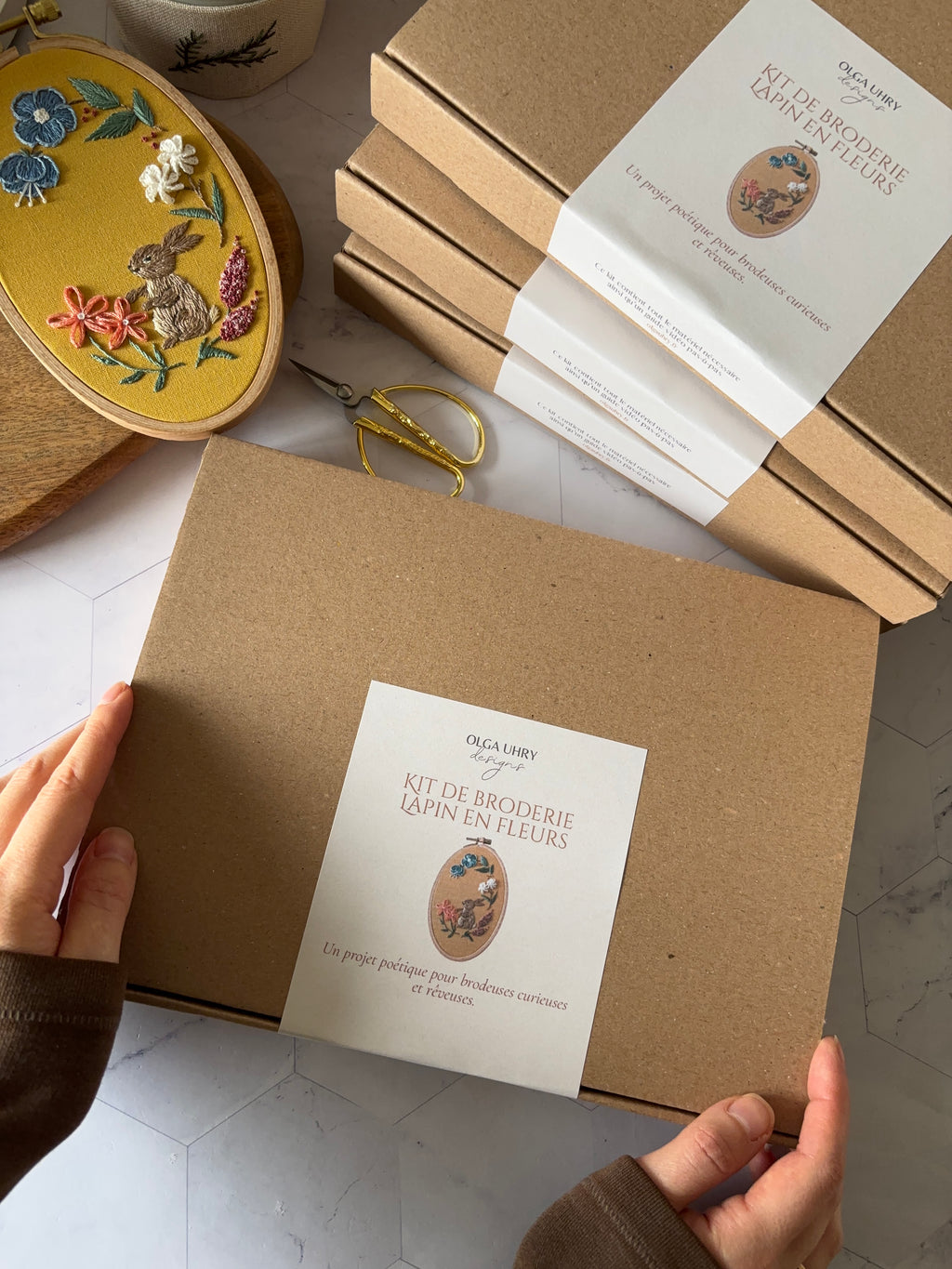 Kit de broderie pour les débutants, broderie de printemps, broder en relief, guide vidéo