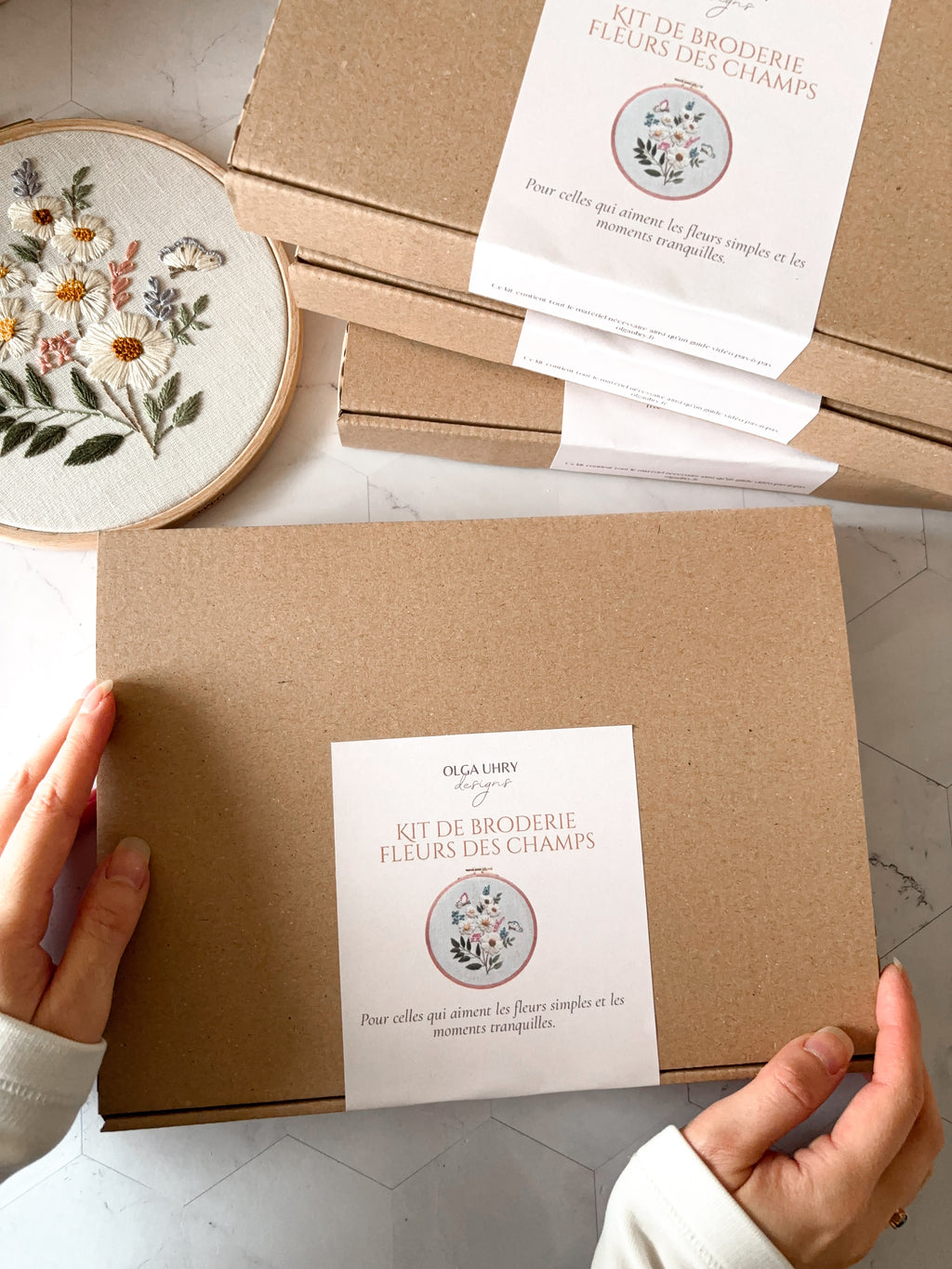 Kit de broderie fleurs sauvages, kit de broderie botanique floral pour débutants, patron de broderie floral, kit DIY art