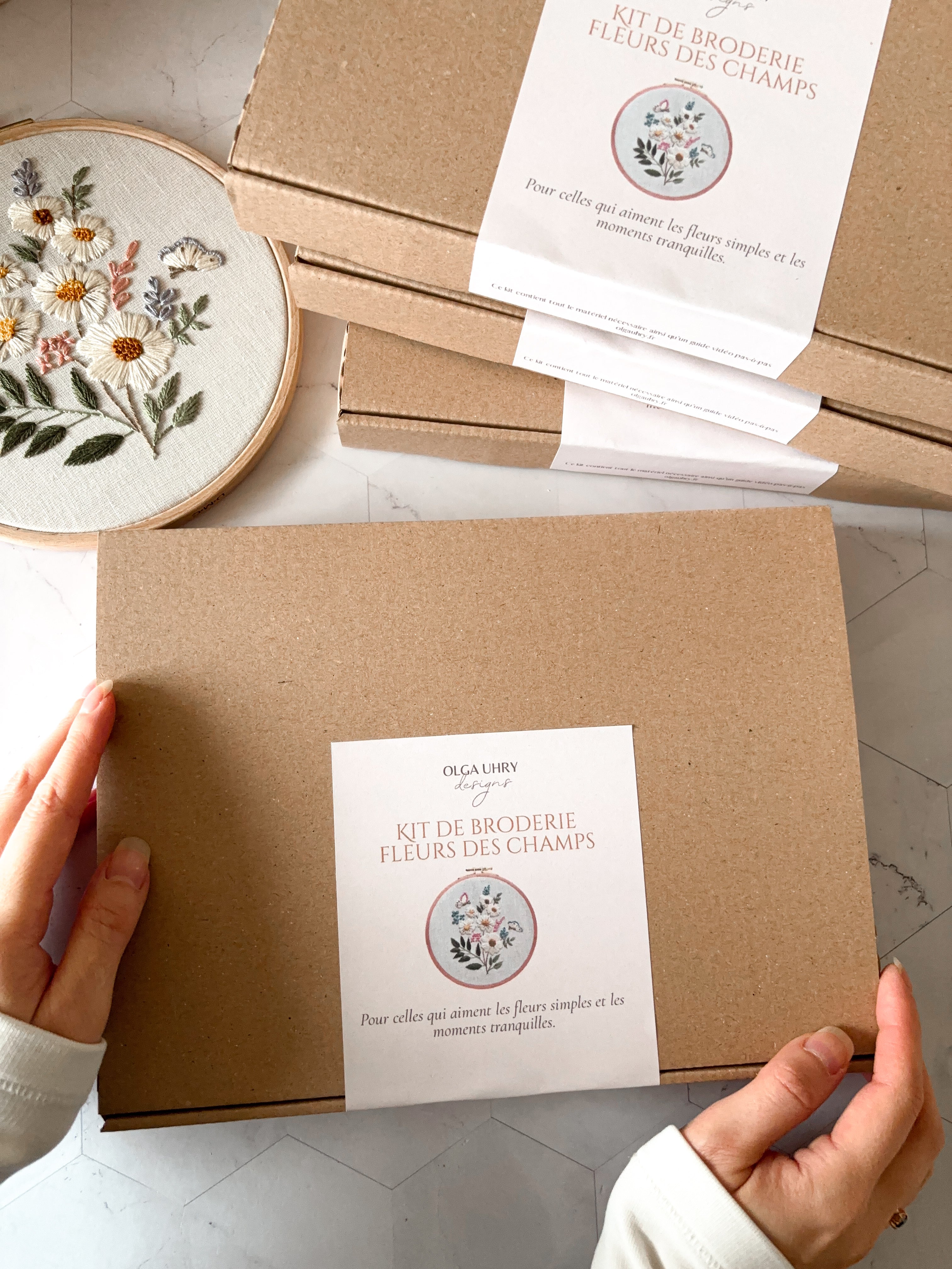 Kit de broderie fleurs sauvages, kit de broderie botanique floral pour débutants, patron de broderie floral, kit DIY art