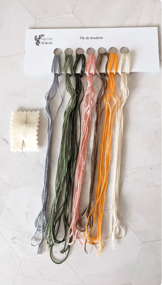 Kit de broderie fleurs sauvages, kit de broderie botanique floral pour débutants, patron de broderie floral, kit DIY art
