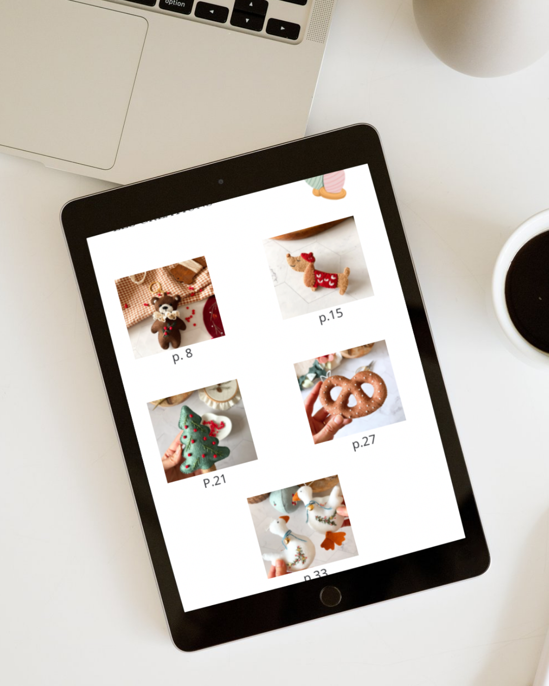 Gabarits et tutoriels de créations de Noël en feutrine dans un ebook PDF