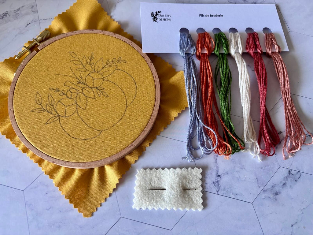 Kit de broderie pour le débutants - Citrouille automnale