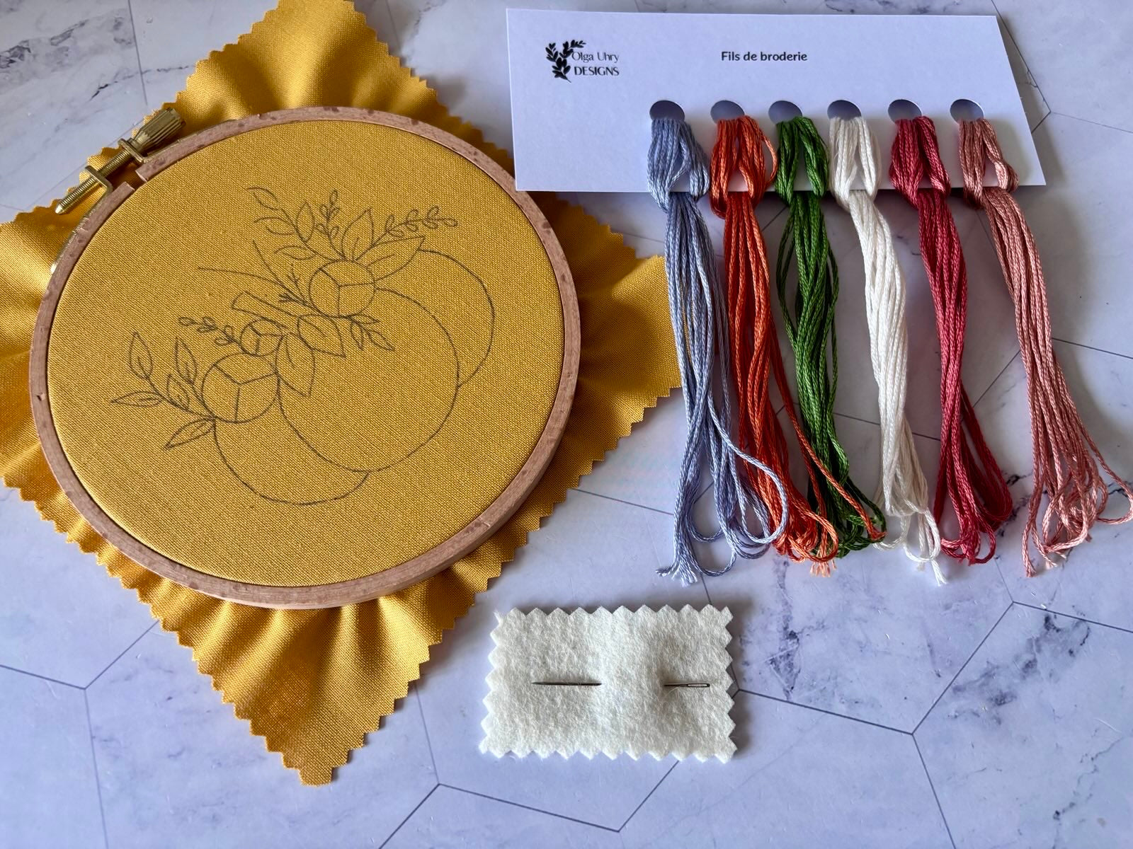Kit de broderie pour le débutants - Citrouille automnale