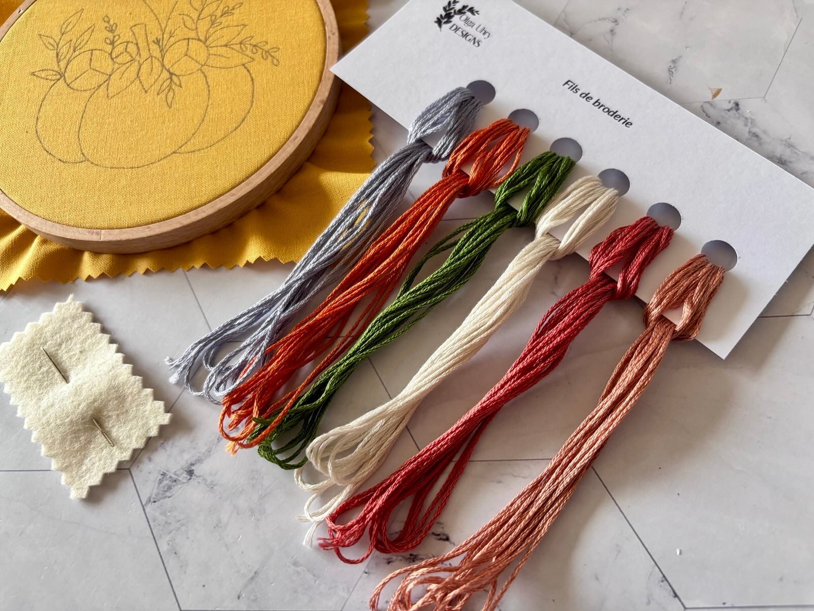 Kit de broderie pour le débutants - Citrouille automnale