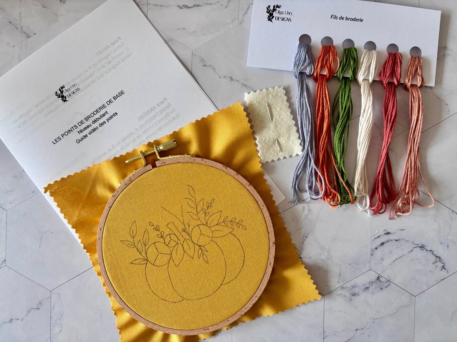 Kit de broderie pour le débutants - Citrouille automnale