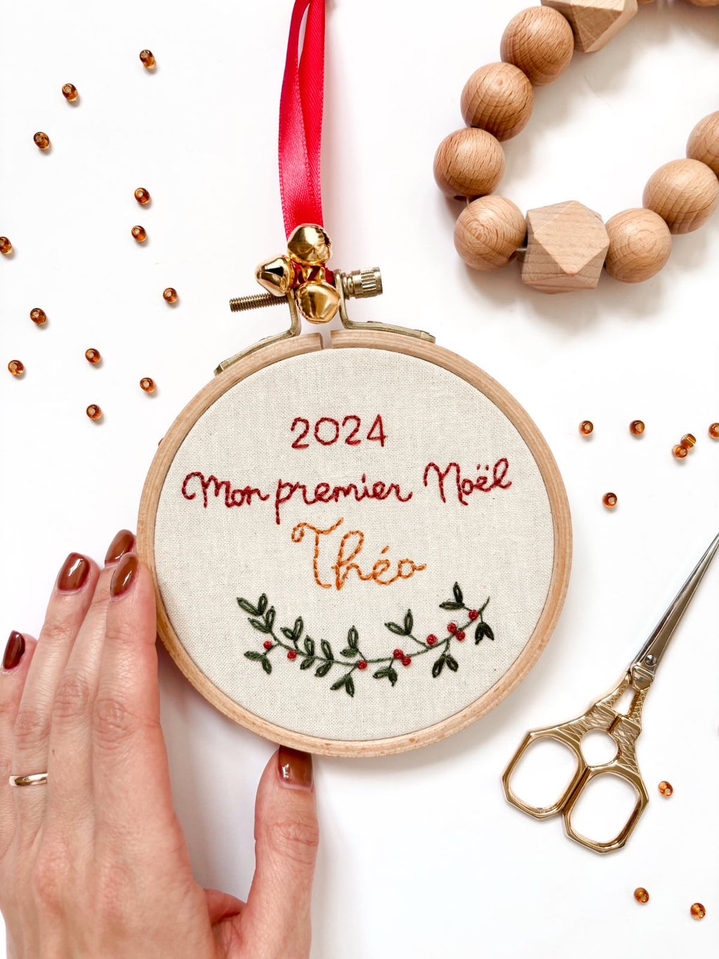 Kit de broderie moderne - Mon premier Noel - personnalisé