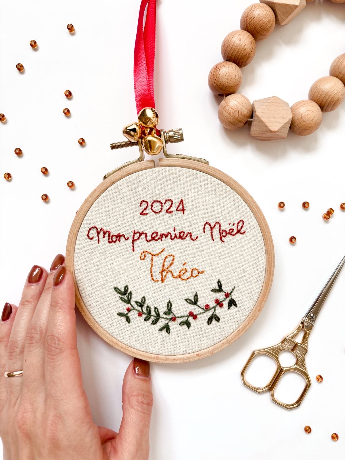Kit de broderie moderne - Mon premier Noel - personnalisé