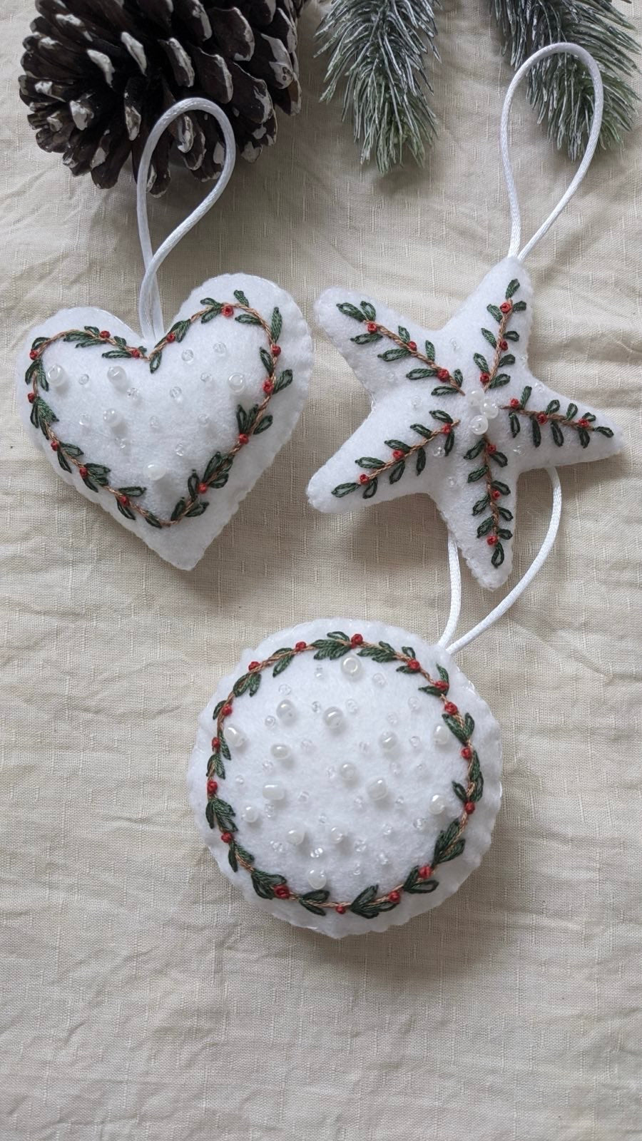 Kit DIY décorations de sapin de Noël en feutrine : 3 projets