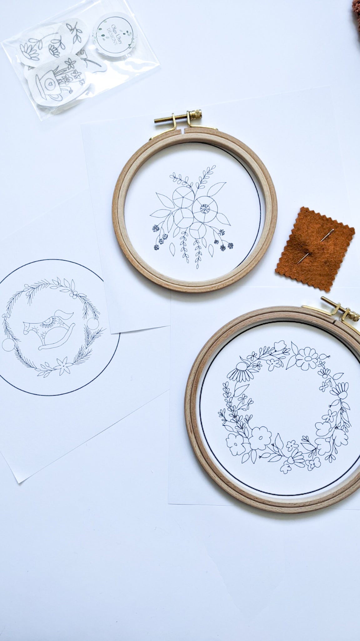 Kit de démarrage de broderie à la main pour les débutants, box de broderie apprendre à broder, fournitures de broderie, guide vidéo