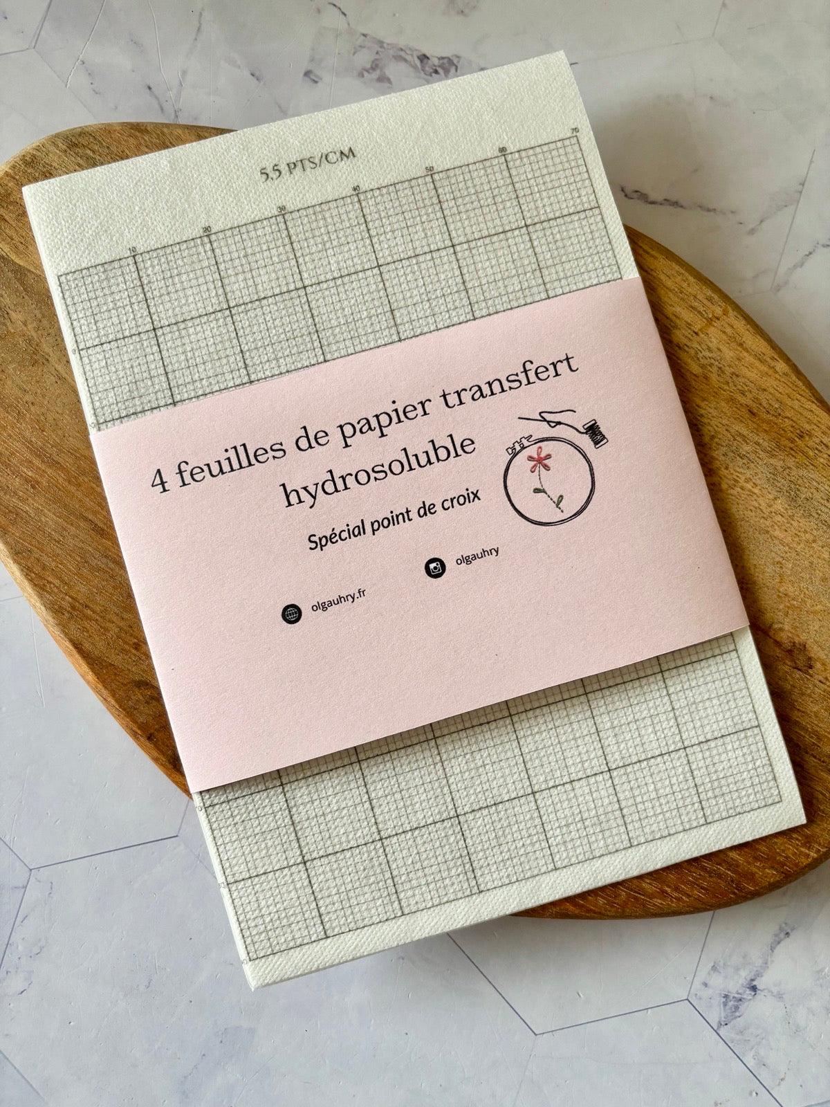 Papier hydrosoluble vierge pour broderie au point de croix, lot de 4 feuilles A5 pour créer ses propres motifs.