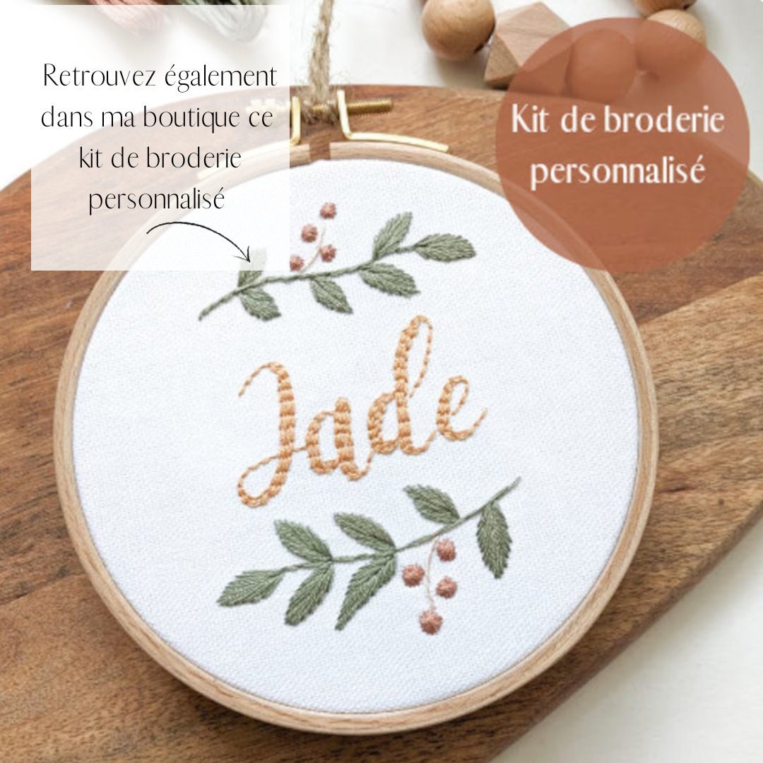 Kit de broderie personnalisé prénom, décoration chambre bébé, prénom bébé, cadeau de naissance