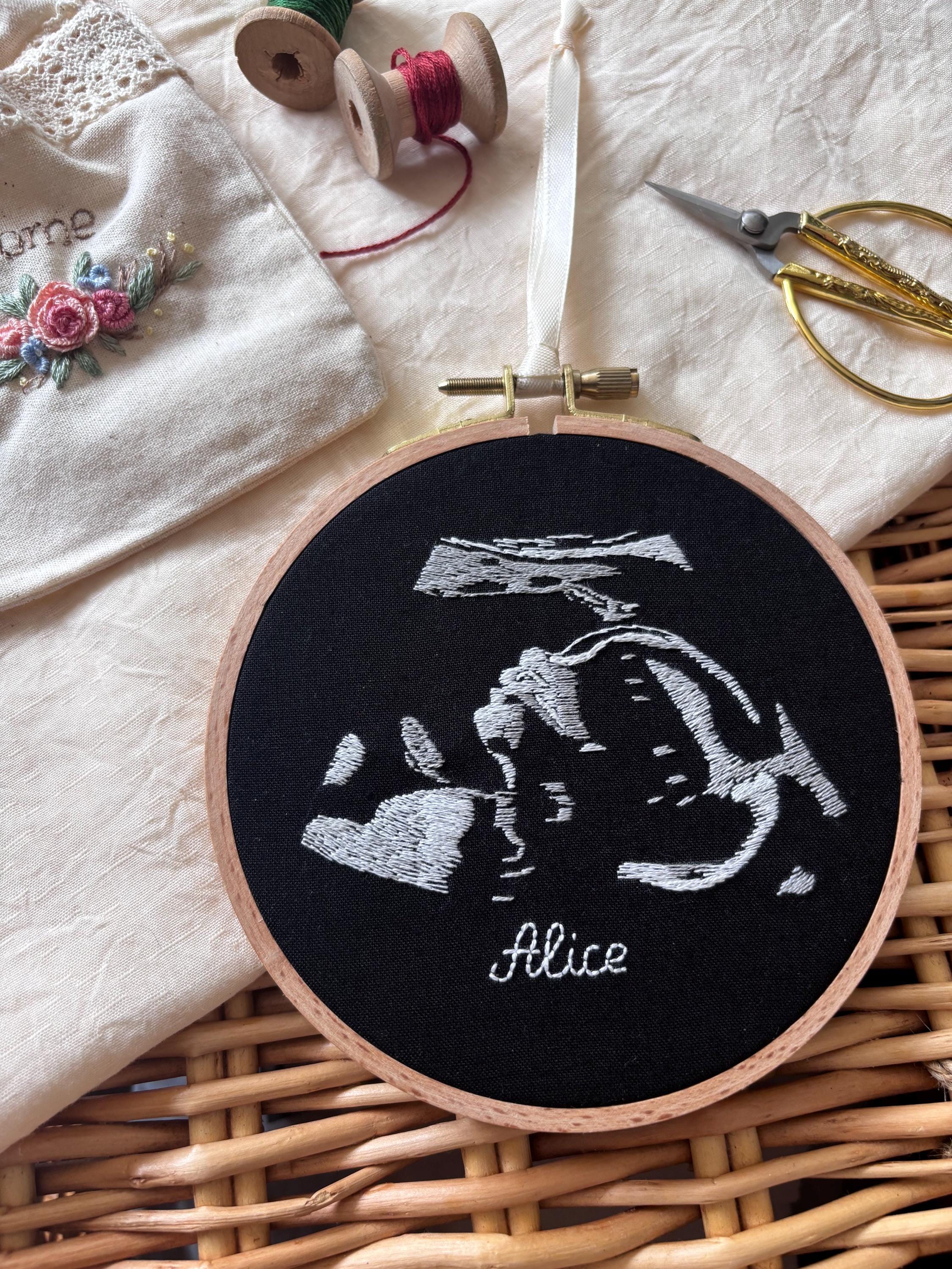 Echographie brodée personnalisée, Faire-part de grossesse, Cadeau de naissance, Décoration de chambre de bébé