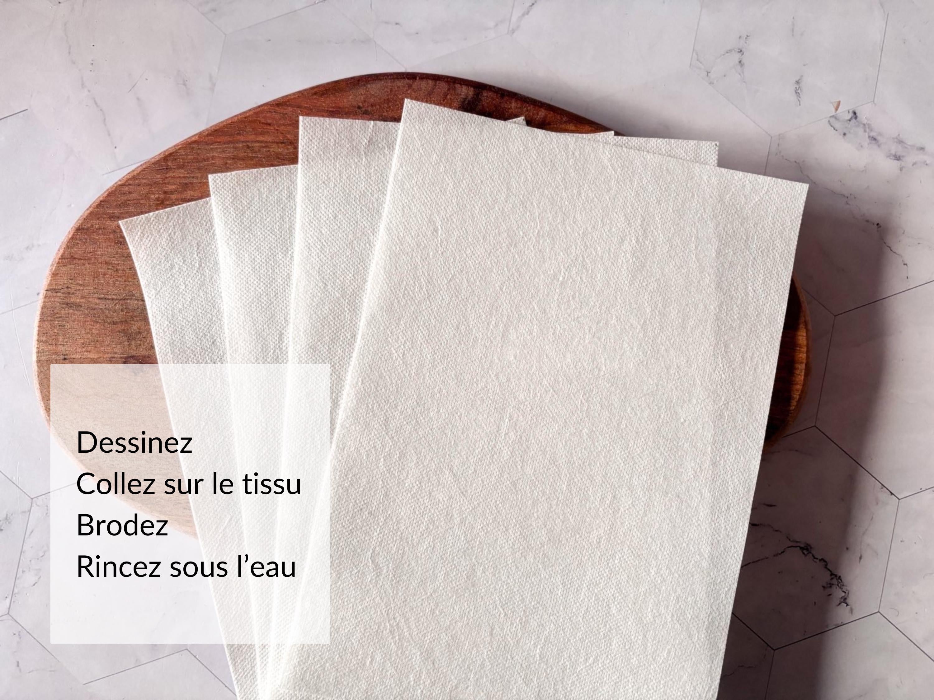 Pack de 4 feuilles autocollantes vierges spécial broderie, papier autocollant hydrosoluble, papier transfert imprimable A5