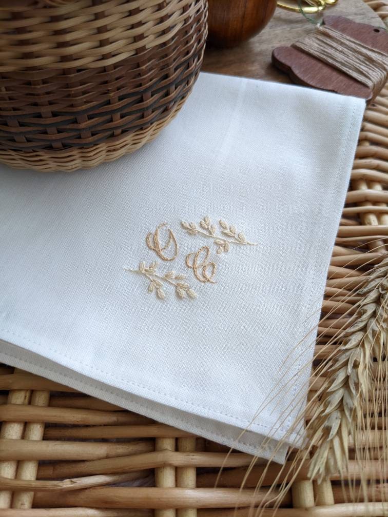 Mouchoir mariage brodé et personnalisé Larmes de Joie, cadeau de la mariée, cadeau de mariage, cadeau maman de marié