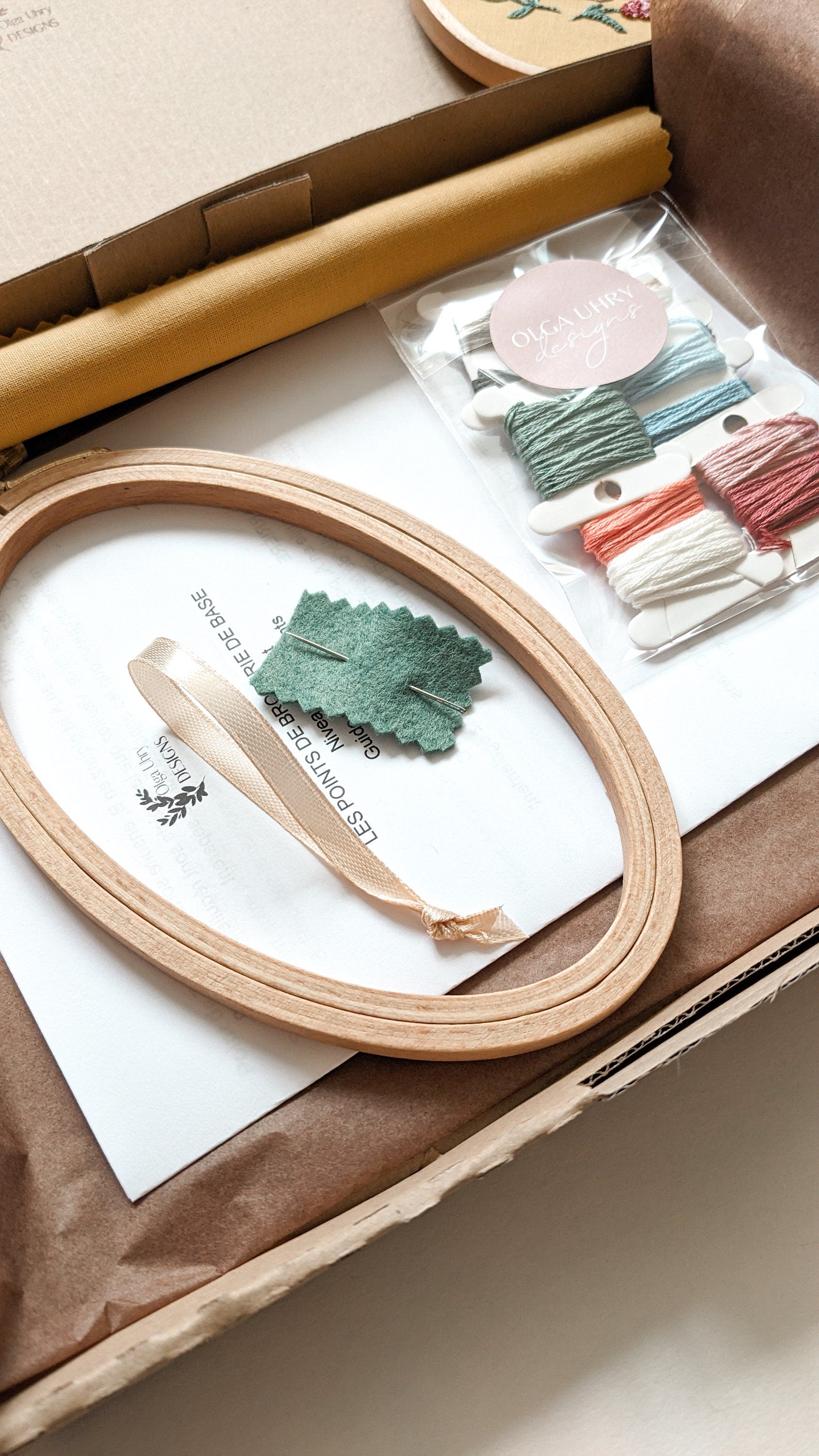 Kit de broderie pour les débutants, broderie de printemps, broder en relief, guide vidéo