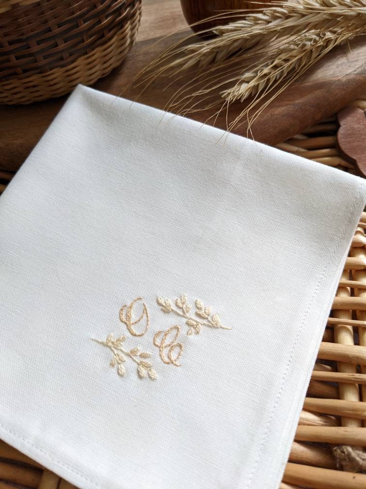 Mouchoir mariage brodé et personnalisé Larmes de Joie, cadeau de la mariée, cadeau de mariage, cadeau maman de marié