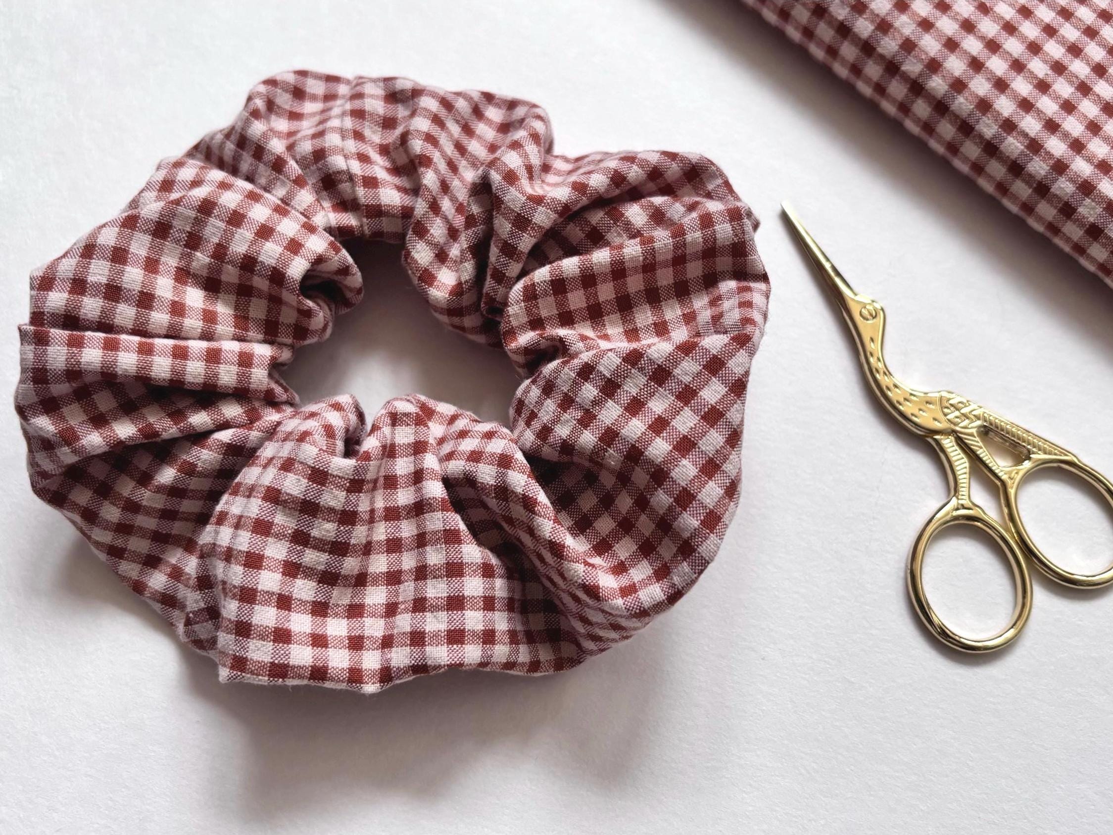 Chouchou fait main, scrunchies pour cheveux, cadeau pour elle, motif Vichy