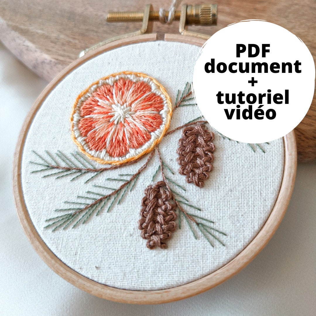 Modèle de broderie, tutoriel vidéo, DIY de Noël, apprendre à broder, motif de Noël, décoration de sapin