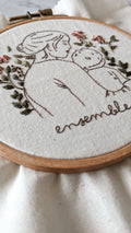 Kit de broderie pour les débutants "Ensemble", décoration chambre bébé, cadeau de naissance pour maman