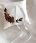 Porte-alliance mariage, coussin d'alliance brodé, coussin d'anneaux pour alliances mariage, couleurs personnalisées - coton