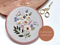 Kit de broderie fleurs sauvages, kit de broderie botanique floral pour débutants, patron de broderie floral, kit DIY art