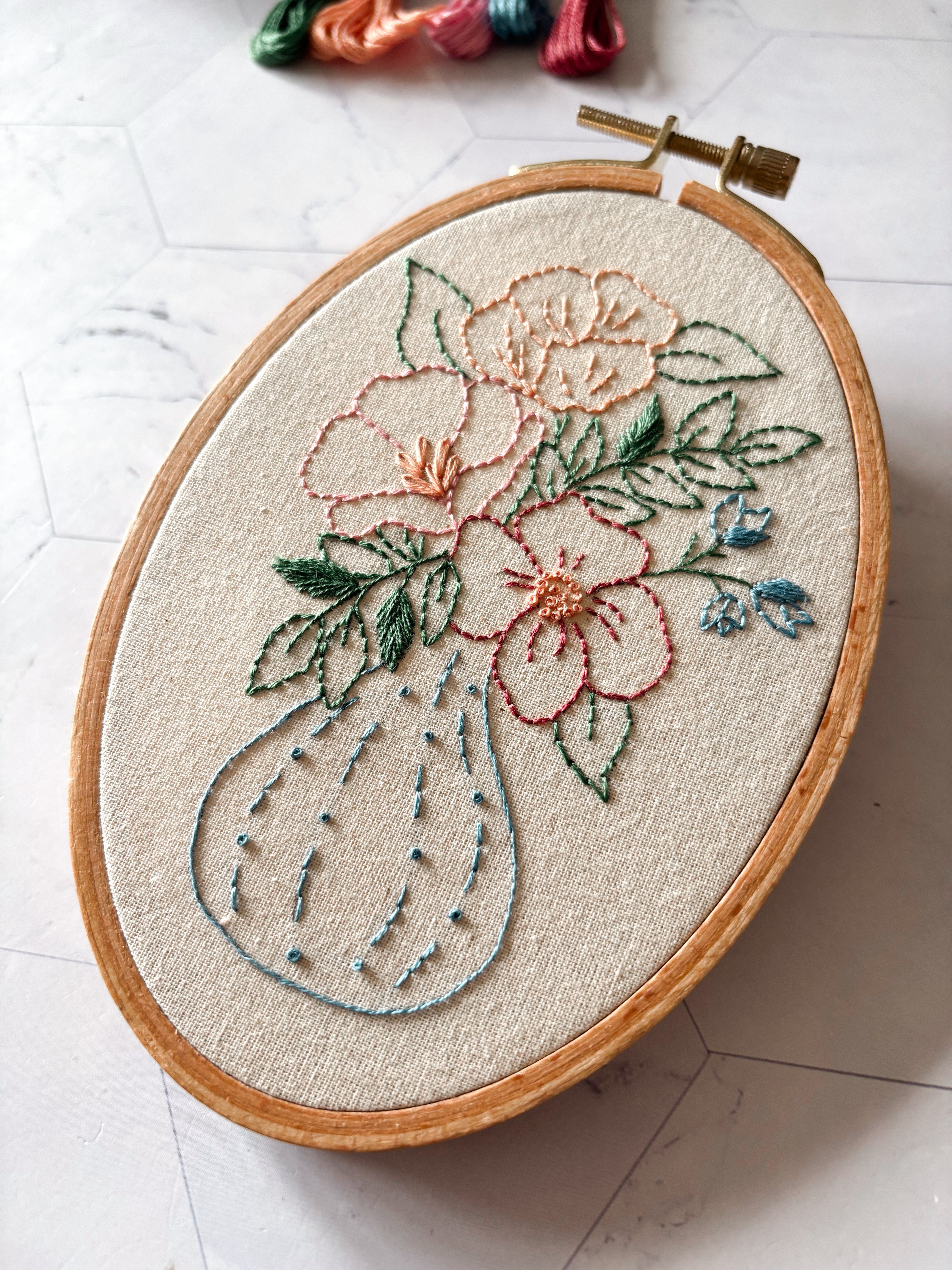 Kit de broderie Le vase fleuri