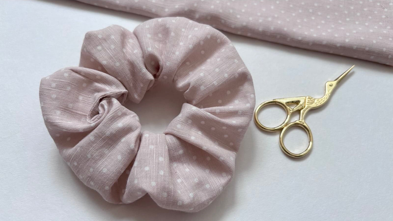 Chouchou en tissu imprimé coton, scrunchies pour cheveux, motif pois